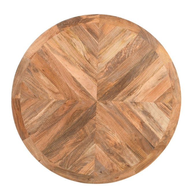 Mesa de comedor redonda de estilo industrial madera de mango Palco 140 - Vintahome
