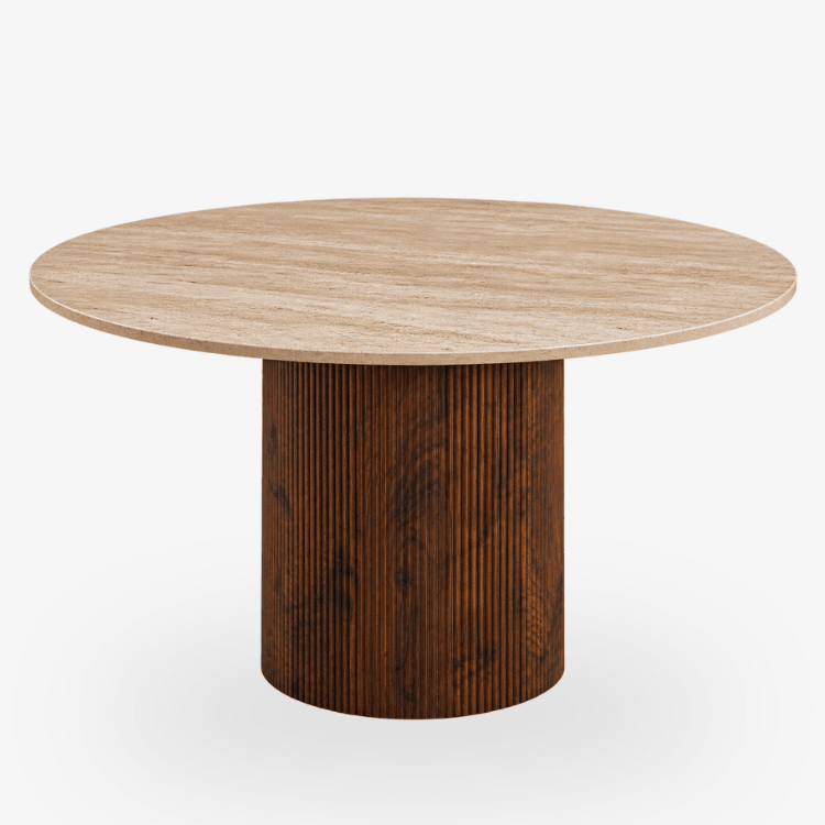 Mesa de comedor redonda de piedra sinterizada Nerina 120 cm - Vintahome