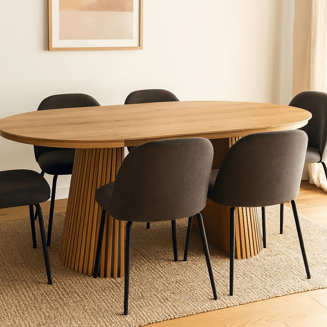 Mesa de comedor redonda extensible 120 - 160 - 200cm Eleganza - Vintahome