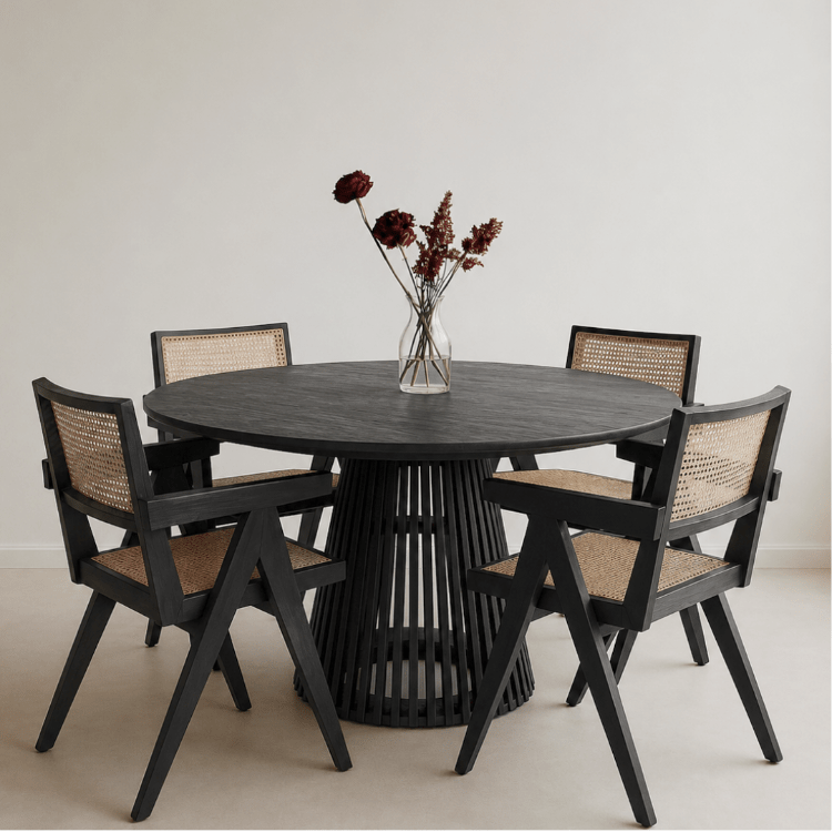 Mesa de comedor redonda madera acacia 120 cm - Vintahome