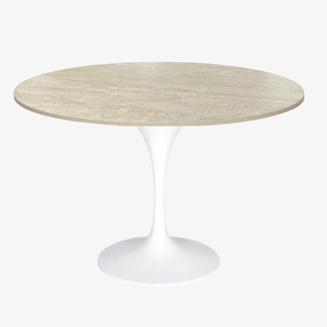 Mesa de comedor Tuli blanca piedra sinterizada - Vintahome