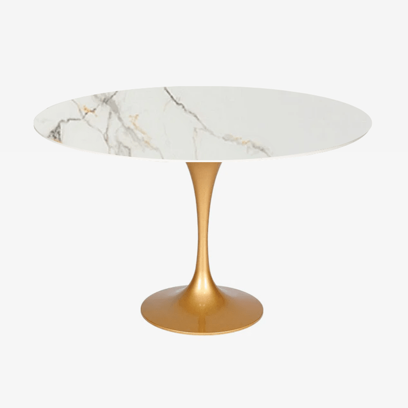 Mesa de comedor Tuli dorada piedra sinterizada - Vintahome