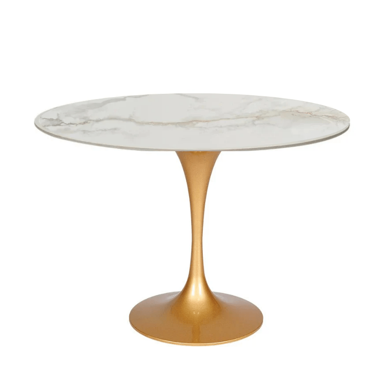 Mesa de comedor Tuli dorada piedra sinterizada - Vintahome