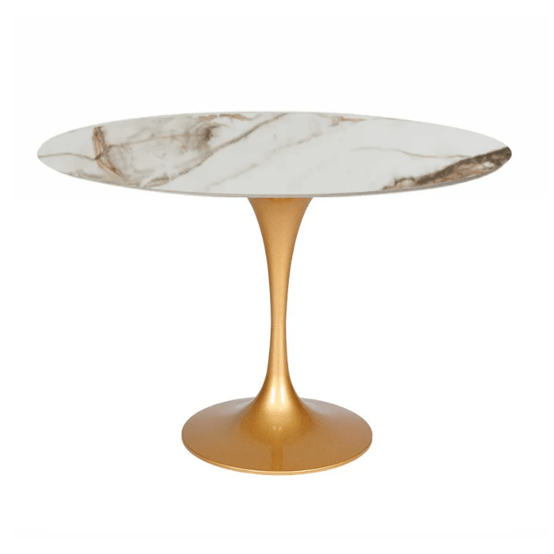Mesa de comedor Tuli dorada piedra sinterizada - Vintahome