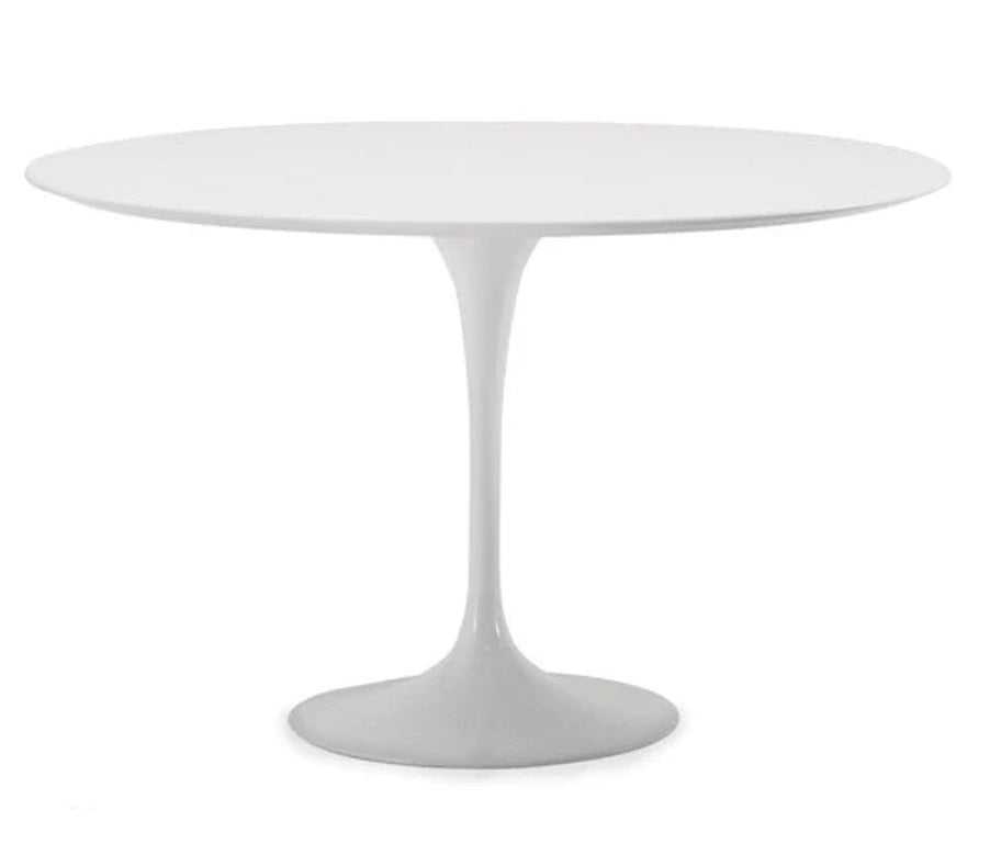 Table à manger Tuli laquée blanc Ø 100-120
