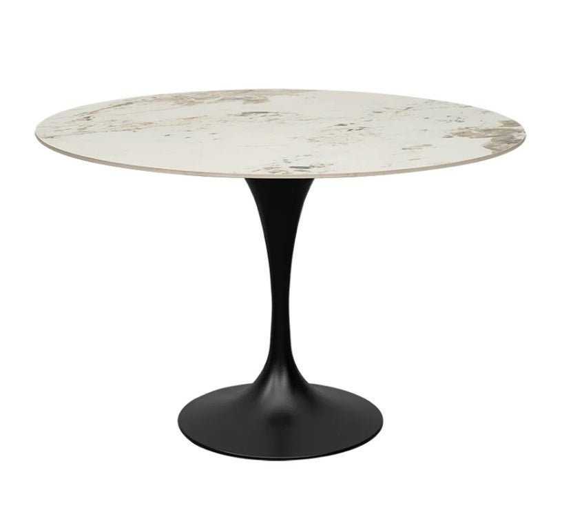 Mesa de comedor Tuli Negra piedra sinterizada d80 - 90 - 100 - 120 - 130 - Vintahome