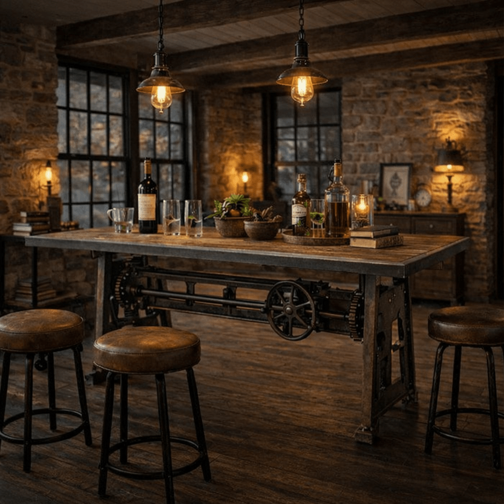 Mesa industrial elevable 200x100 cms Aswan - Vintahome