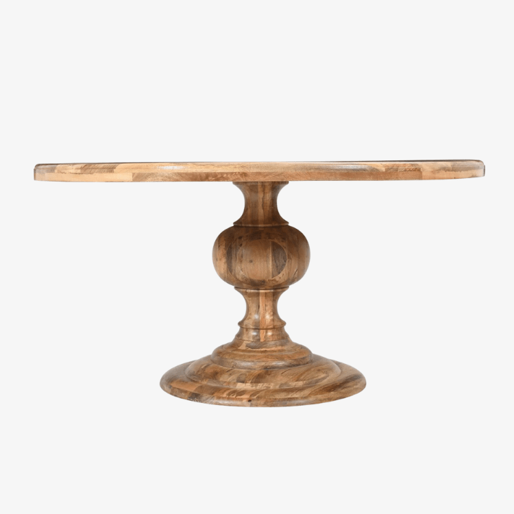 Mesa de jantar redonda de madeira de mangueira Tina 150 - Vintahome