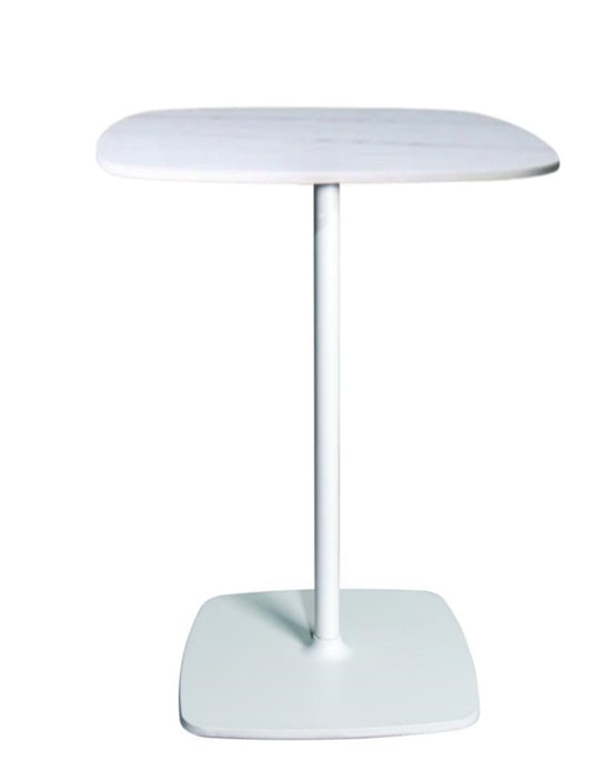 Mesa de bar alta piedra sinterizada 60 cm Arpa blanco