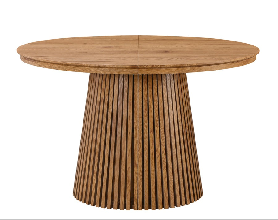 Table à manger ronde extensible 120-160-200cm Eleganza chêne