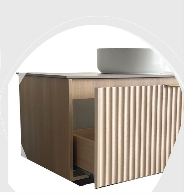 Badkamermeubel met 1 lade en wastafel en LED-spiegel Mavi 100 - Vintahome