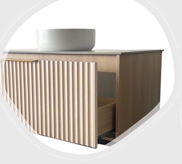 Badkamermeubel met 1 lade en wastafel en LED-spiegel Mavi 100 - Vintahome