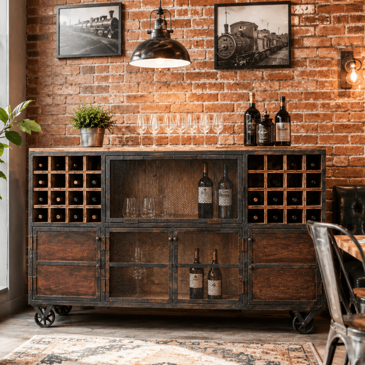 Mueble Botellero vintage industrial Alisa XL - Vintahome