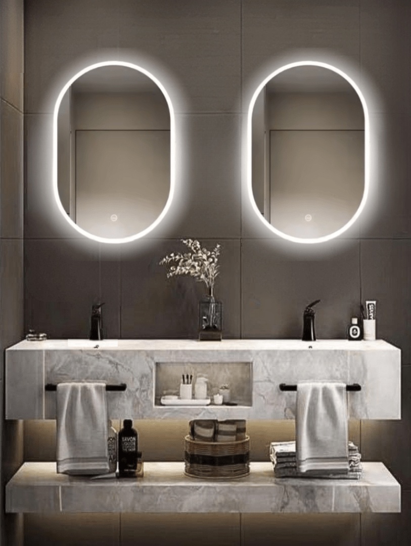 Mueble de baño 140 dos lavabos y espejos led Milor - Vintahome