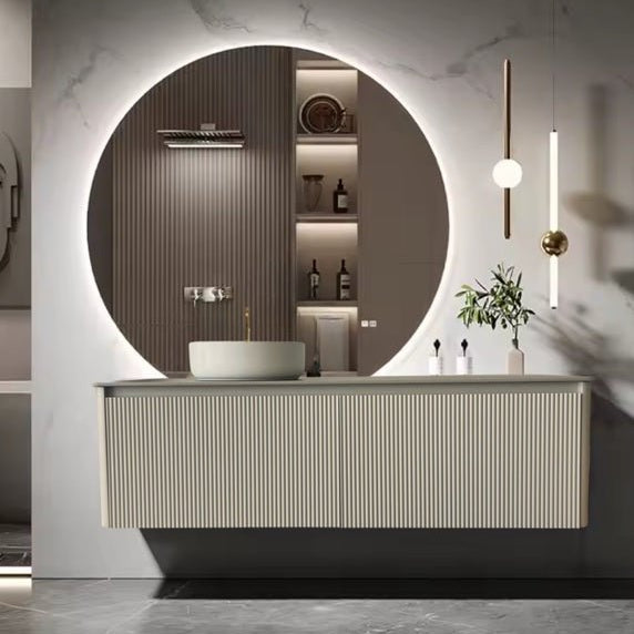 Badezimmermöbel 140 cm 2 Schubladen mit Waschbecken und LED-Spiegel Vital