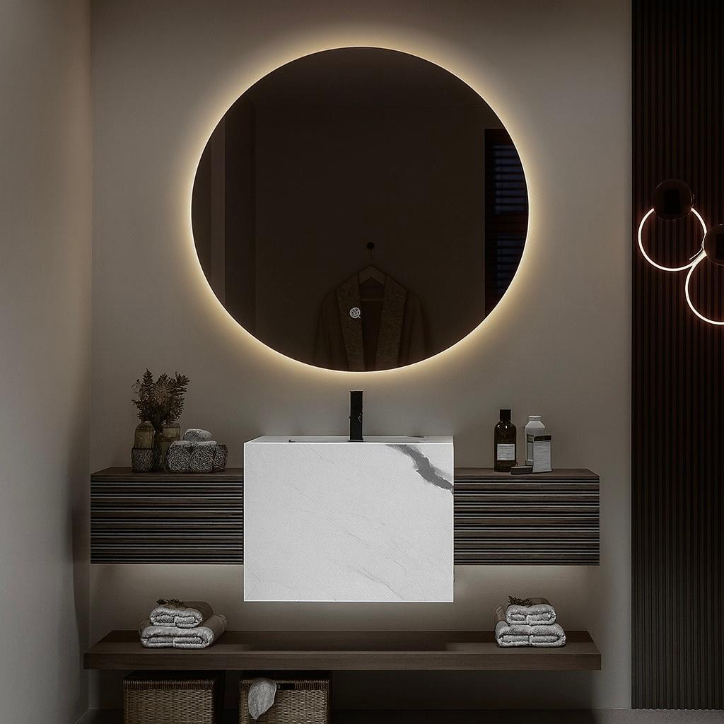 Mueble de baño 2 cajones y lavabo con espejo Led Mimo 140 cm - Vintahome