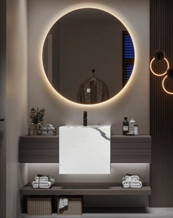 Mueble de baño 2 cajones y lavabo con espejo Led Mimo 140 cm - Vintahome