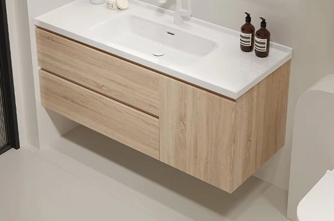 Mueble de baño 2 cajones y puerta con lavabo y espejo led 80x60 Kosmos - Vintahome