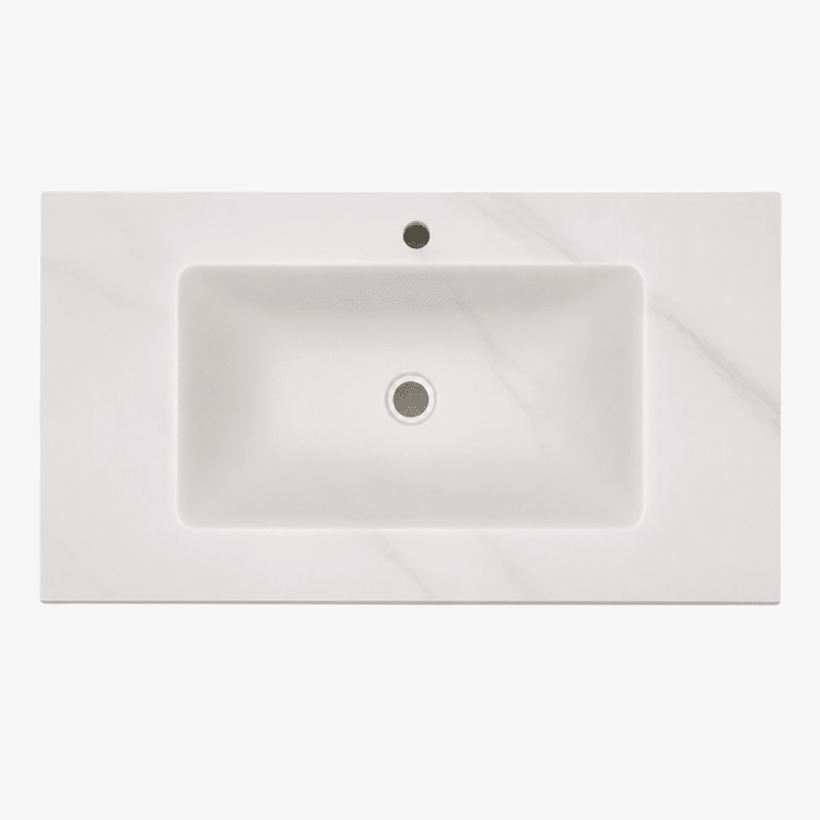Mueble de baño 4 piezas Elora con lavabo calacata y espejo LED - Vintahome