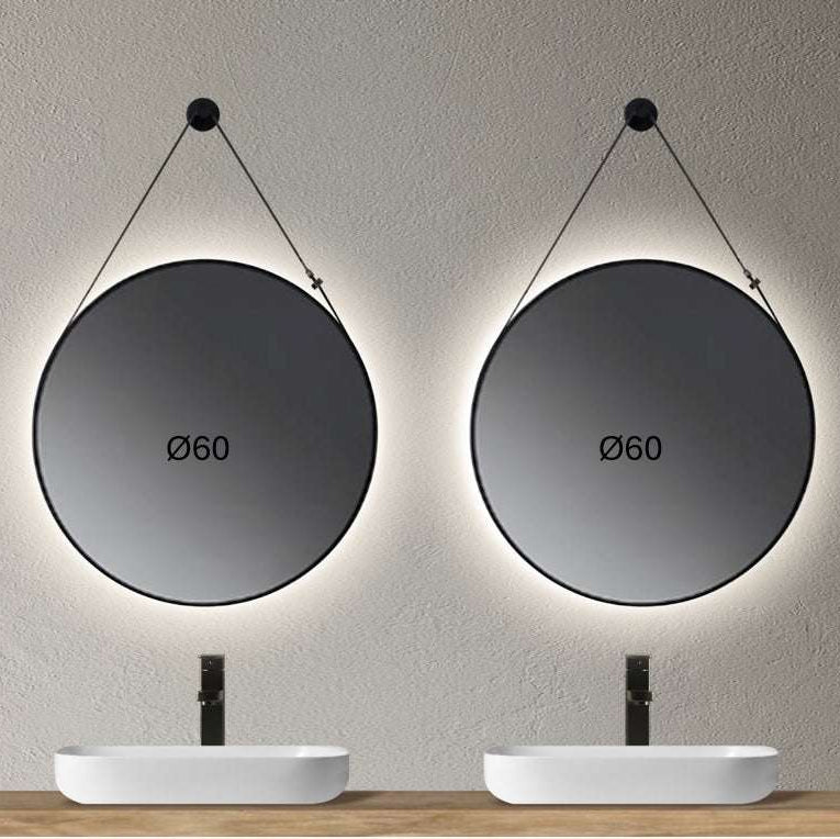 Opzet badkamermeubel met 2 wastafels 140 + LED spiegels Mauricio naturel