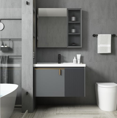 Mueble de baño con lavabo y mueble espejo 60 cm Calpe