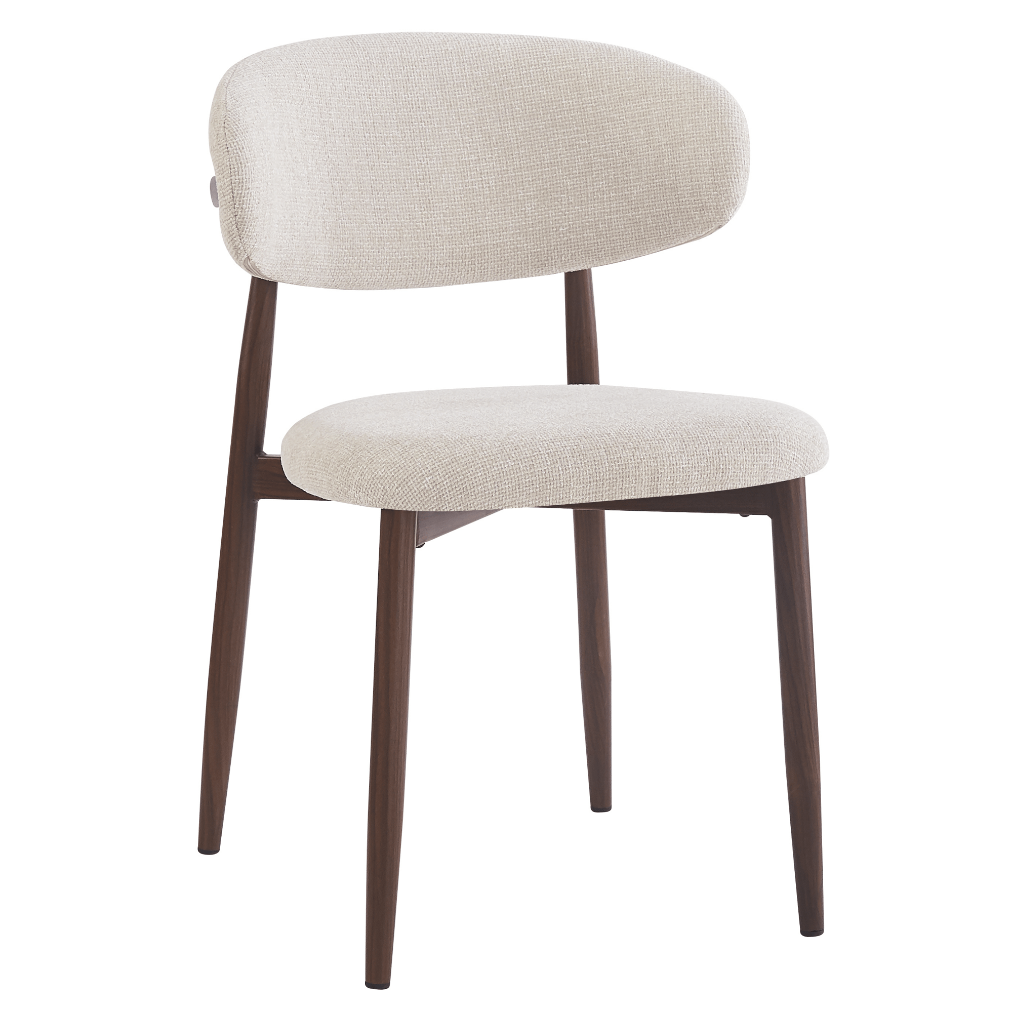 Pack 2 Silla de comedor nórdica acero nogal Olimpo - Vintahome