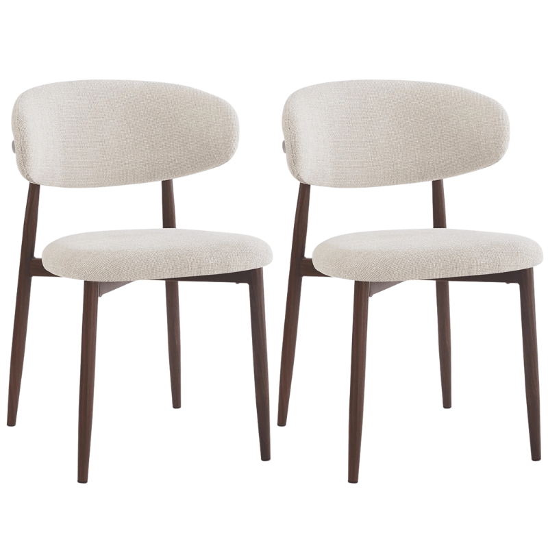 Pack 2 Silla de comedor nórdica acero nogal Olimpo - Vintahome