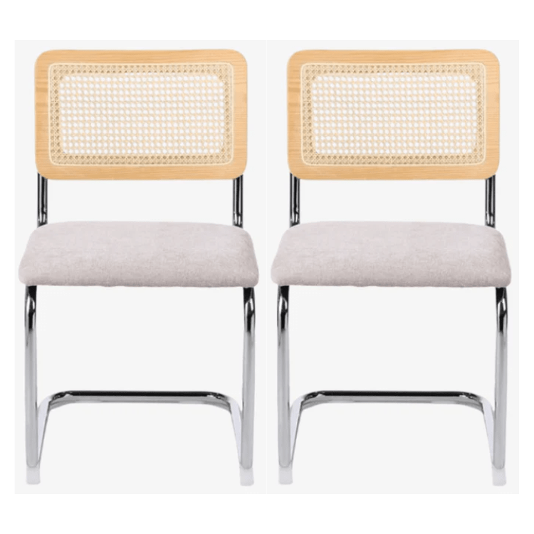 Pack 2 Silla de comedor ratán y tapizada Ninfa - Vintahome