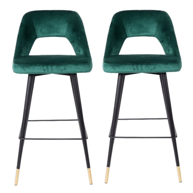 Pack 2 Taburetes de bar velvet Zaima - Vintahome