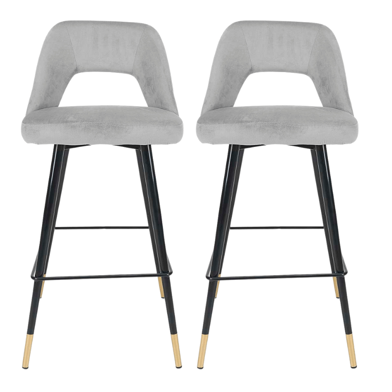 Pack 2 Taburetes de bar velvet Zaima - Vintahome