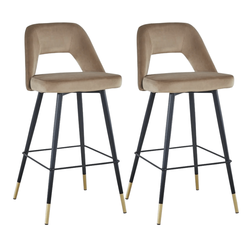 Pack 2 Taburetes de bar velvet Zaima - Vintahome