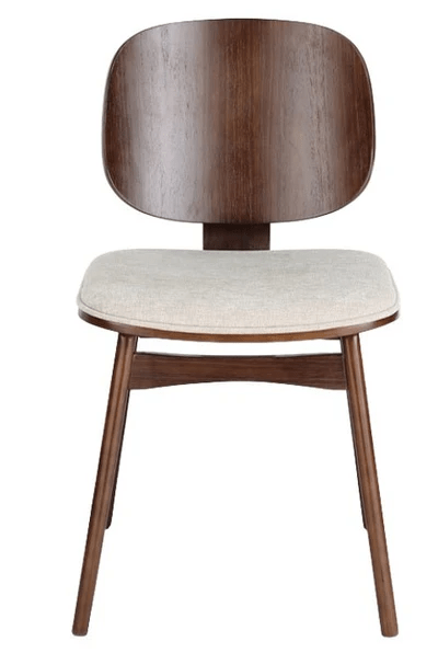 Pack 4 Silla de comedor de madera y tapizado Everly nogal - Vintahome