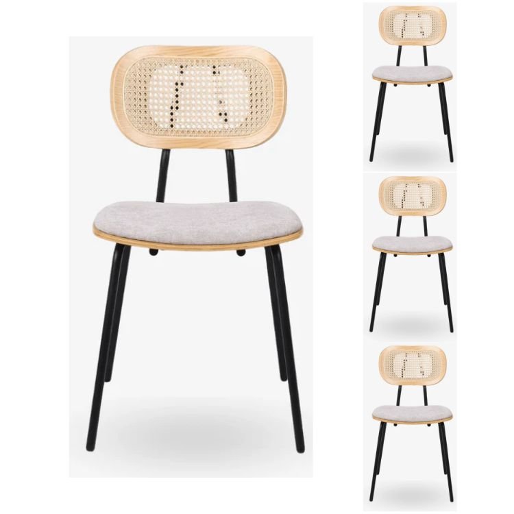 Pack 4 Silla de comedor madera y acero Alan - Vintahome