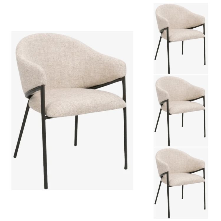 Pack 4 Silla de comedor nórdica Nalón - Vintahome