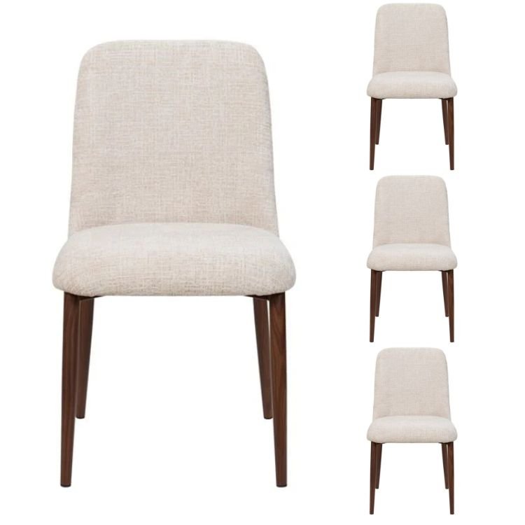 Pack 4 Silla de comedor nórdica Toulouse beige - Vintahome