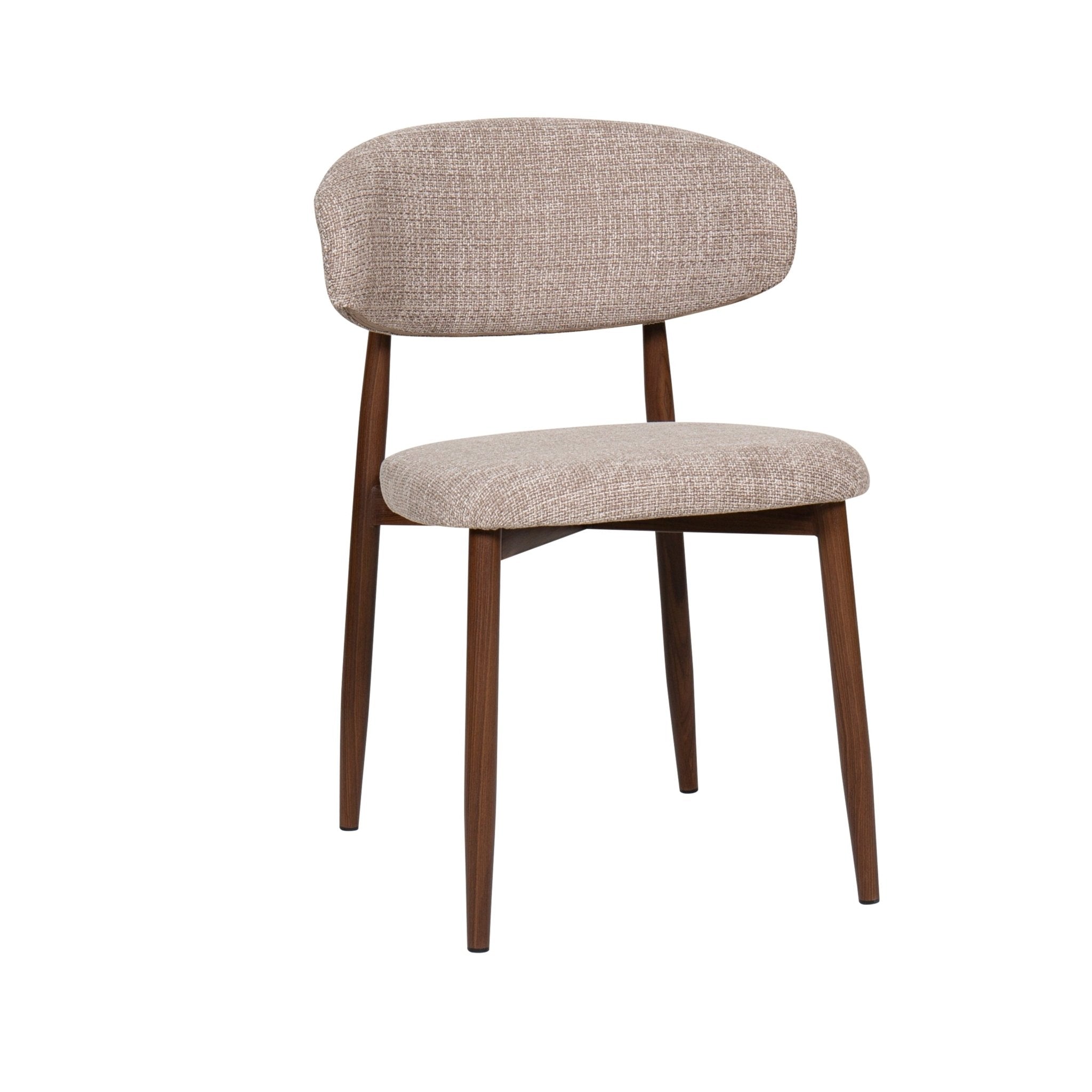 Pack 4 Sillas de comedor nórdica acero nogal Olimpo beige - Vintahome
