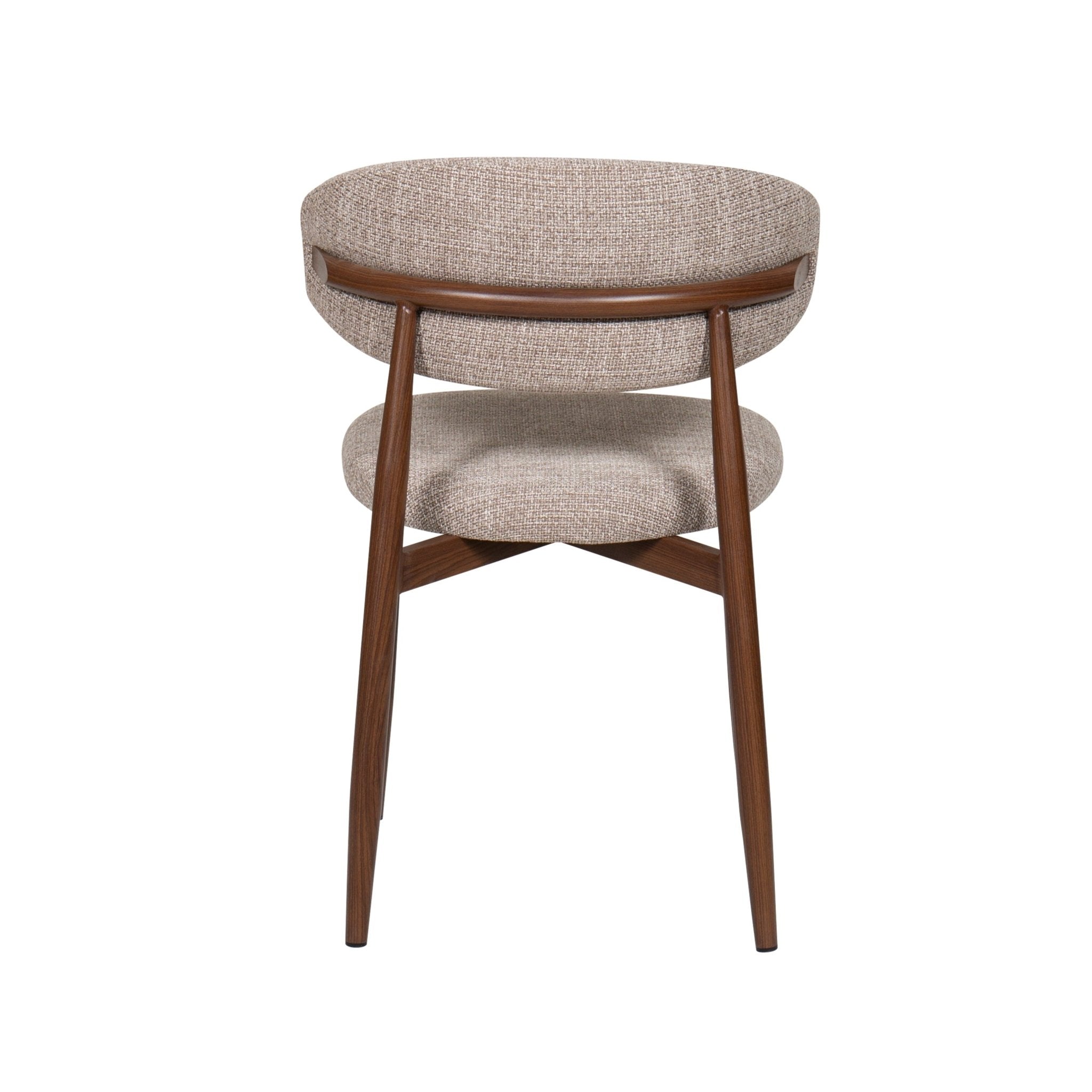 Pack 4 Sillas de comedor nórdica acero nogal Olimpo beige - Vintahome