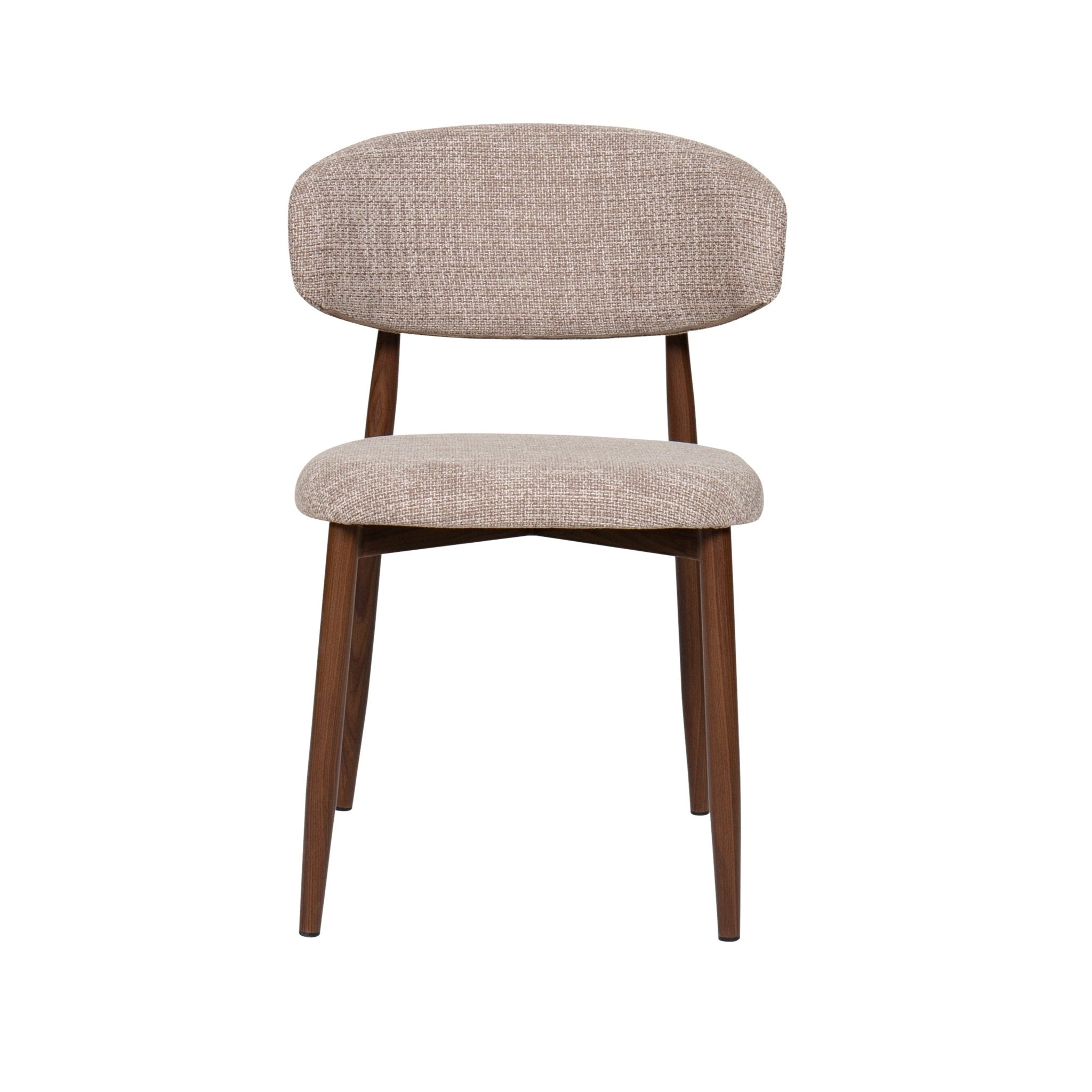 Pack 4 Sillas de comedor nórdica acero nogal Olimpo beige - Vintahome