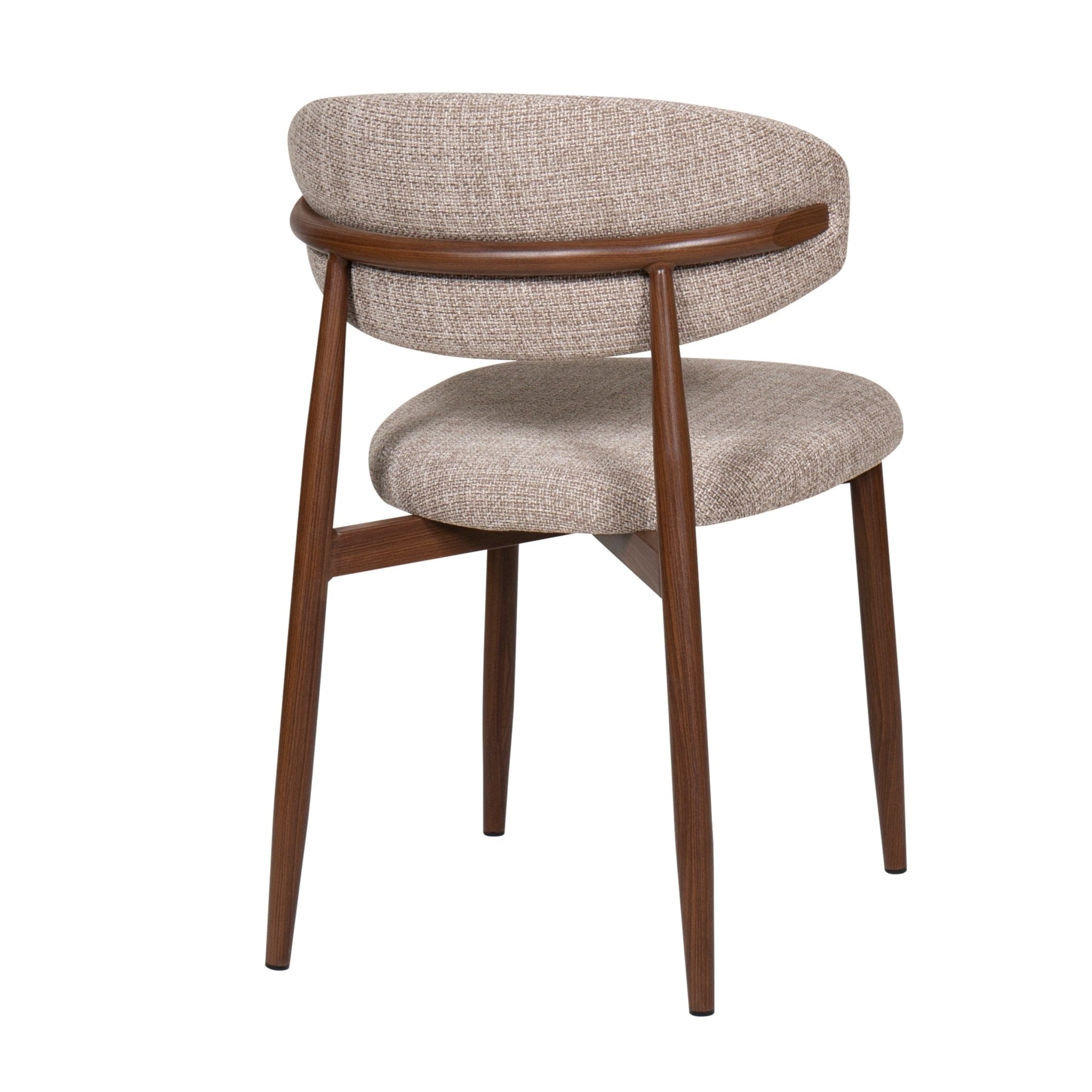 Pack 4 Sillas de comedor nórdica acero nogal Olimpo beige - Vintahome