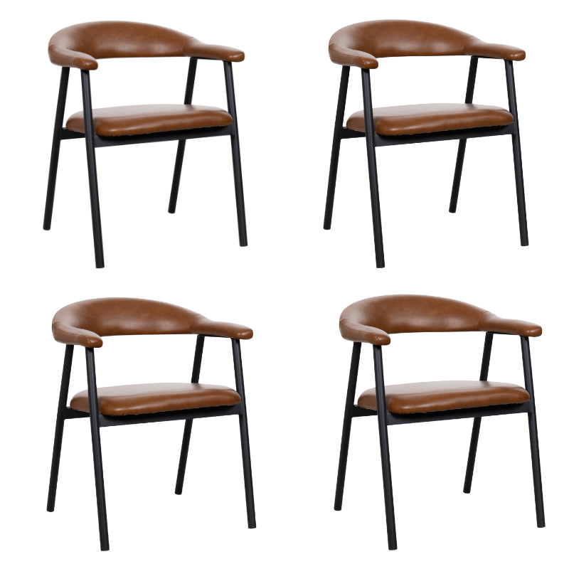 Pack 4 Sillas de comedor nórdica Aren marrón vintage - Vintahome