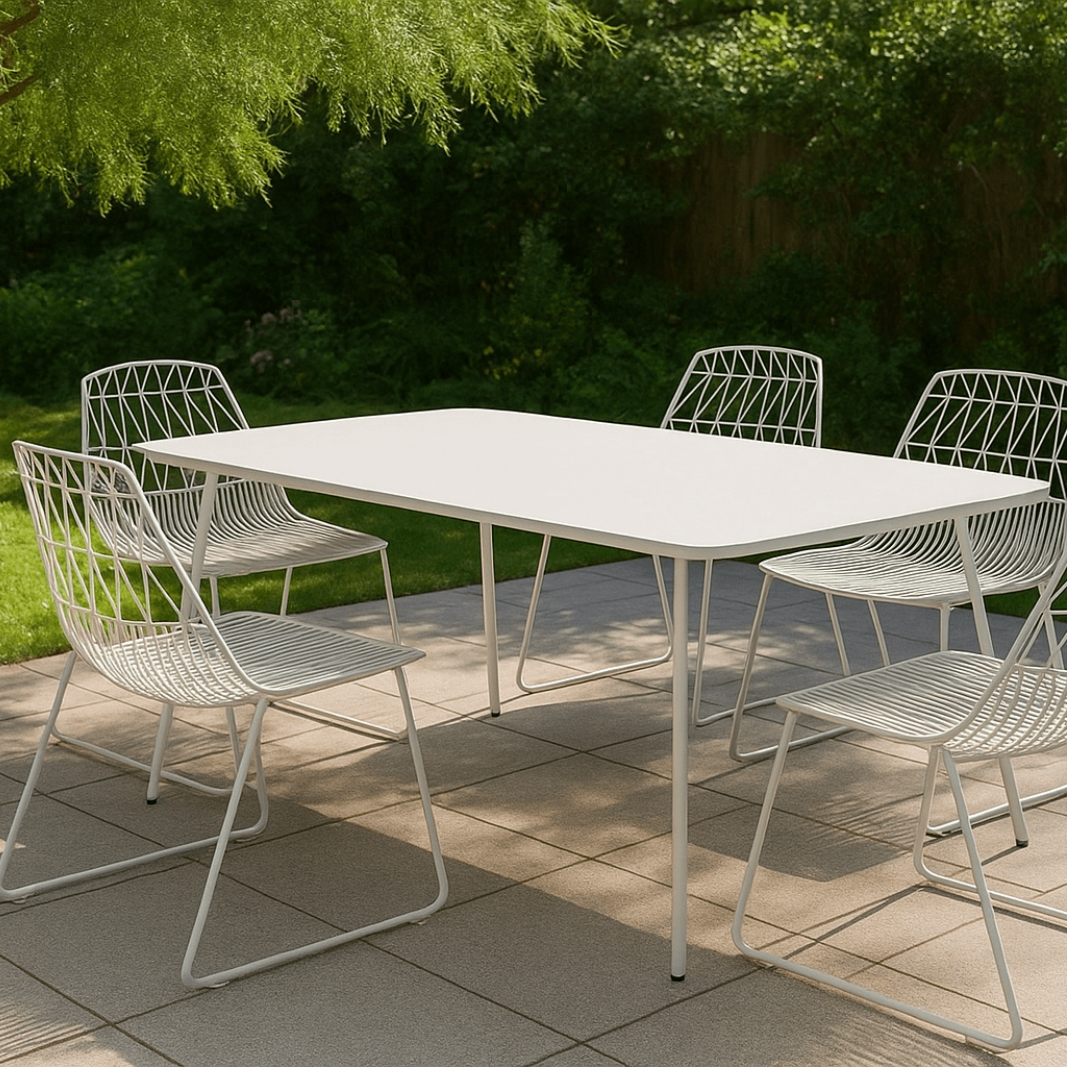 Pack 4 Sillas de Terraza apilable Lyon Blanca - Vintahome