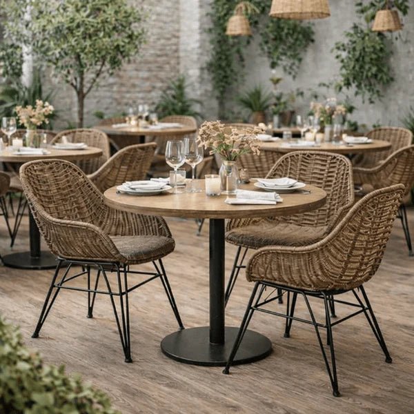 Pack 4 Poltronas de jantar Lionel em vime - Vintahome