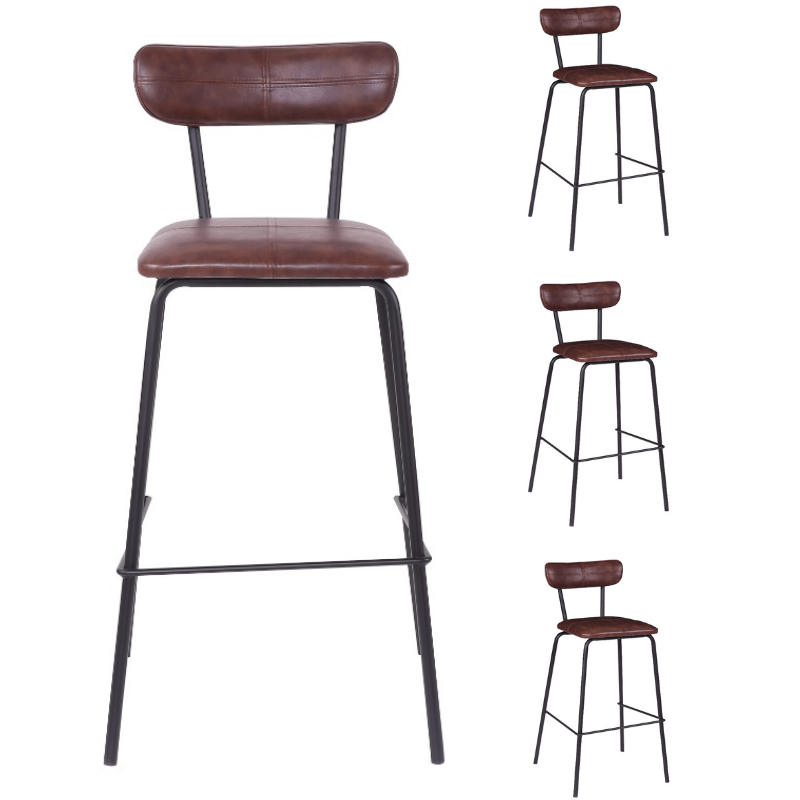 Pack 4 Taburetes de bar vintage Drisan - Vintahome