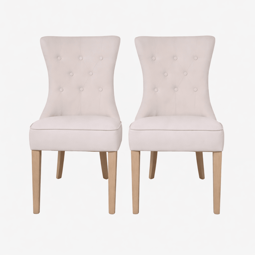 Pack de 2 Sillas de comedor Straus lino capitoné - Vintahome