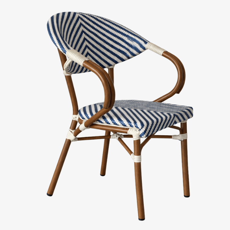 Silla Bistro París Montmartre Azul con Brazos - Vintahome