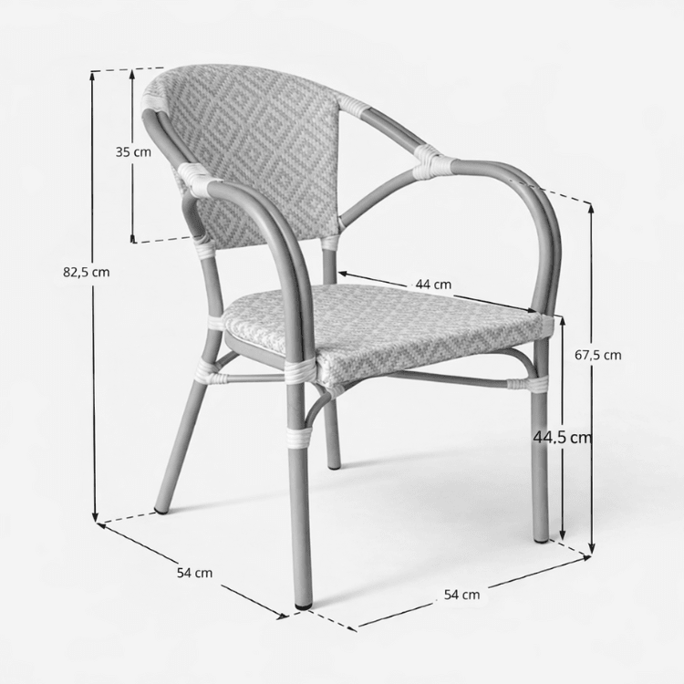 Silla Bistro Parisina Montaigne con Brazos – Bamboo Look - Vintahome