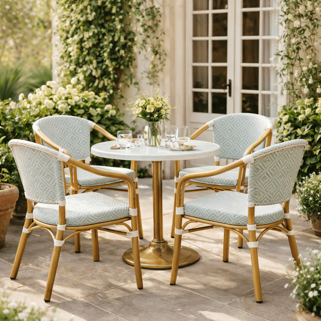 Silla Bistro Parisina Montaigne con Brazos – Bamboo Look - Vintahome