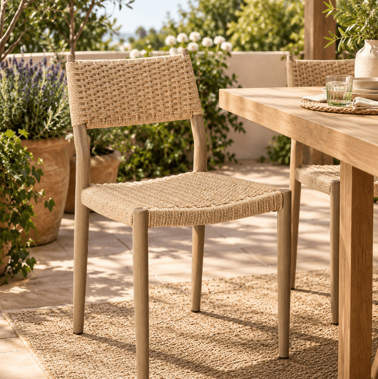 Silla de comedor acero y cuerda Leiva - Vintahome