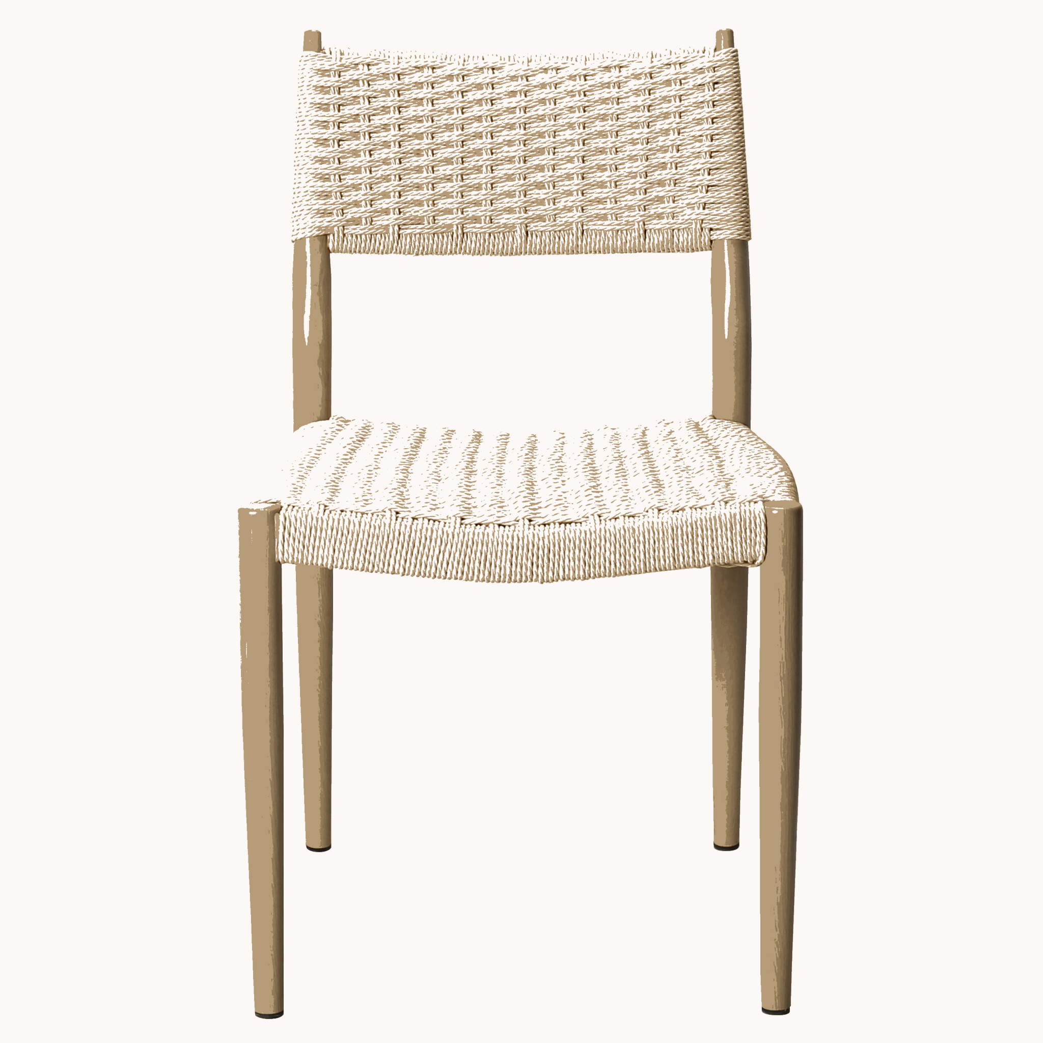 Silla de comedor acero y cuerda Leiva