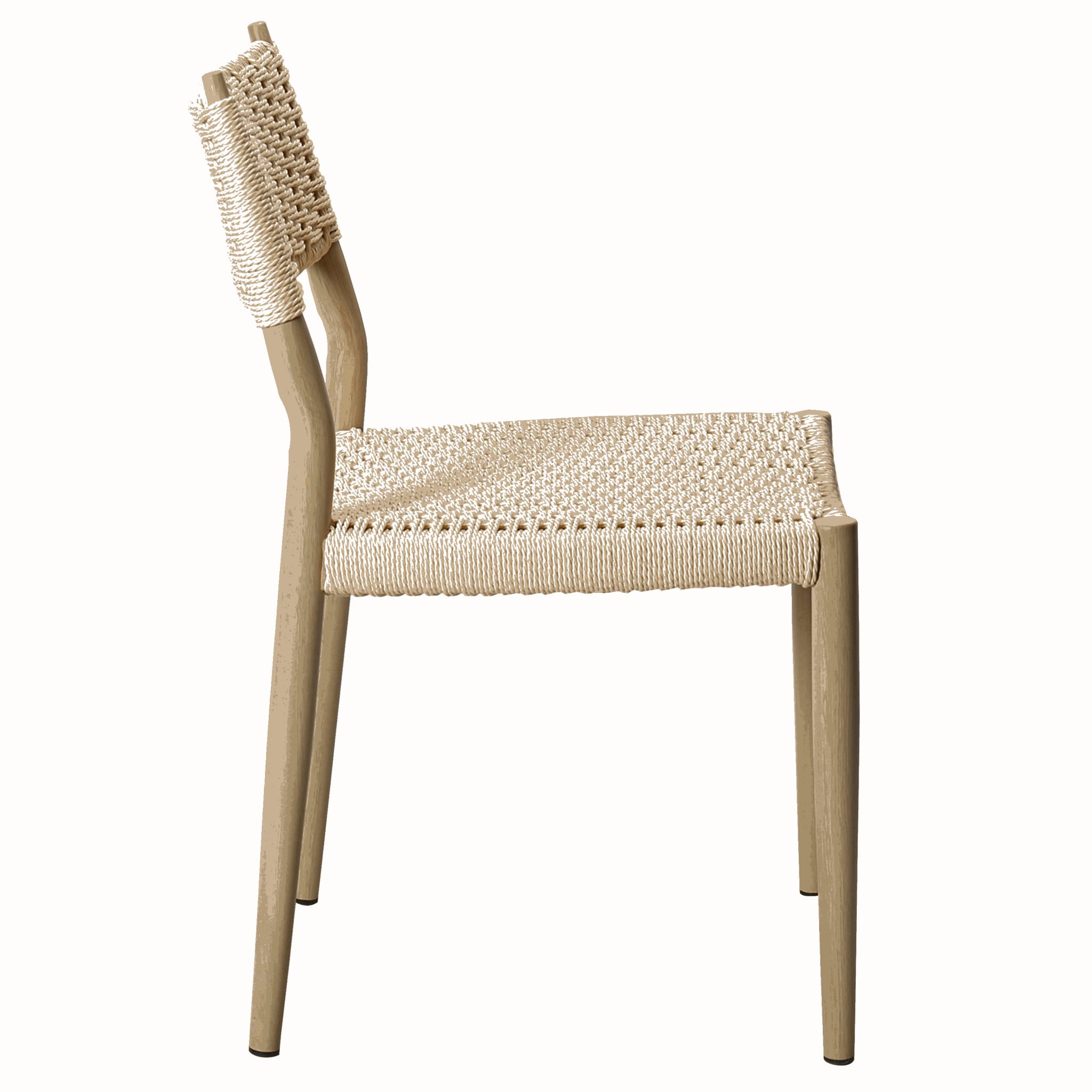 Silla de comedor acero y cuerda Leiva